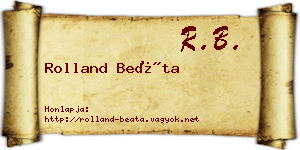 Rolland Beáta névjegykártya